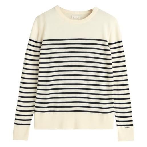 GANT scollo a c in maglia fine maglione, crema, xl donna
