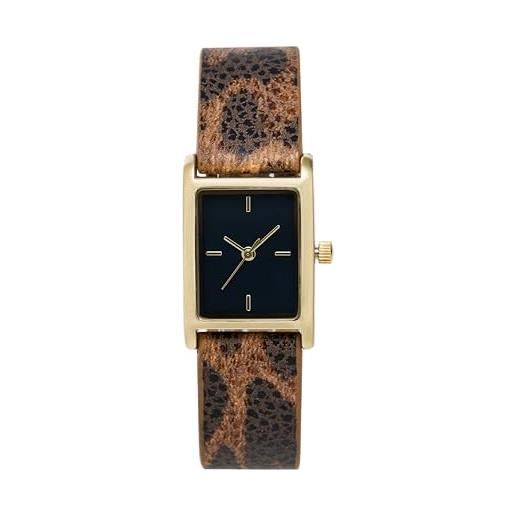 KIMOMT orologio da polso da donna, al quarzo, in pelle, impermeabile, alla moda, per donne e ragazze, t-leopardo stampa oro