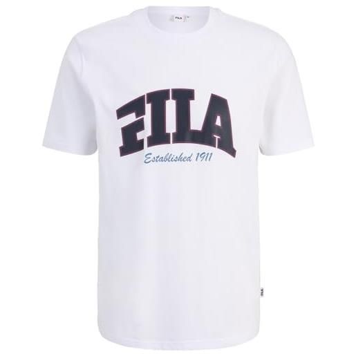 FILA lanaken regular graphic tee t-shirt, bianco, m uomo