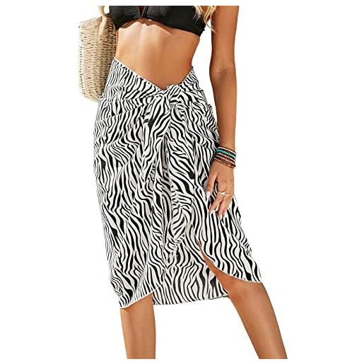 LumiSyne pareo mare donna chiffon copricostumi e parei tinta unita/motivo leopardato sexy costumi da bagno bikini coprire gonne abito da spiaggia wrap sarong