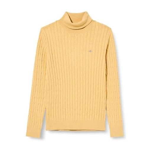 GANT stretch cotton cable turtleneck maglione, guscio d'uovo, m donna