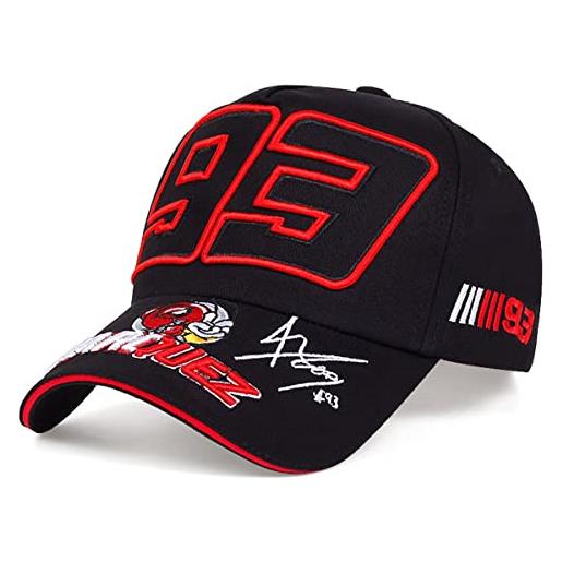 Xamic undify berretto da baseball anime 93 marquezs ricamo cappello snapback cappello per uomini ragazzi ragazze regolabile, multicolore, etichettalia unica