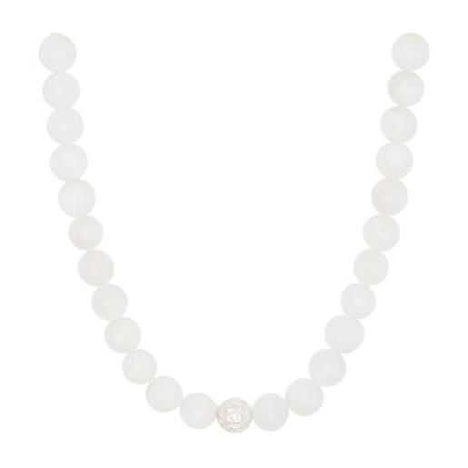 BERGERLIN collana di pietra di luna vera - collana di perle con perla in argento sterling 925 - vera collana di pietra di luna taglia m-l
