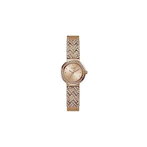 GUESS orologio analogico al quarzo da donna con cinturino in acciaio inossidabile gw0476l3, tonalità oro rosa, cinturino