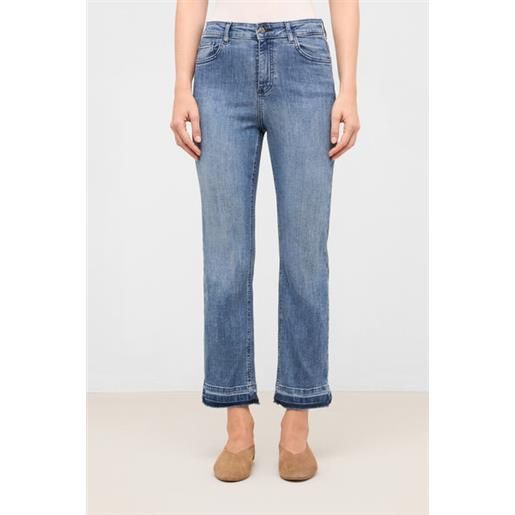 Calzedonia jeans a zampa cropped blu