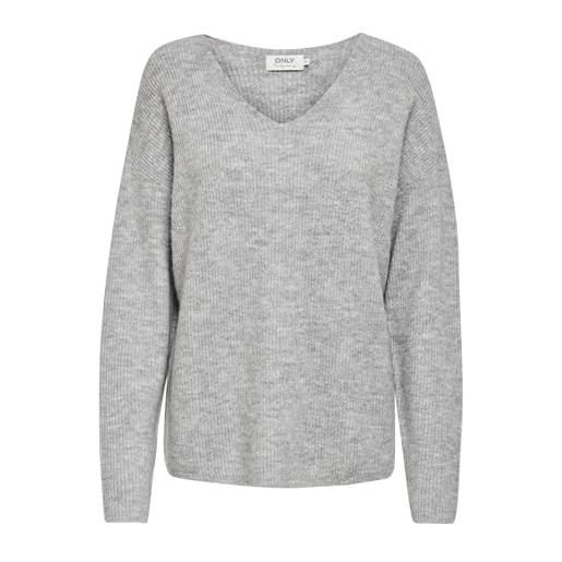 Only maglione da donna onlcamilla, grigio (light grey melange), m