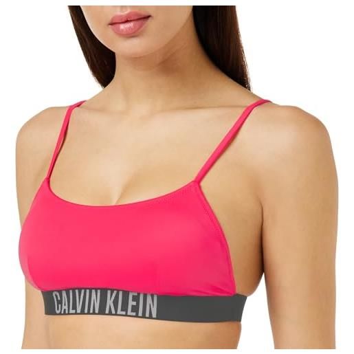 Calvin Klein top bikini bralette donna senza ferretto, rosso (signal red), l