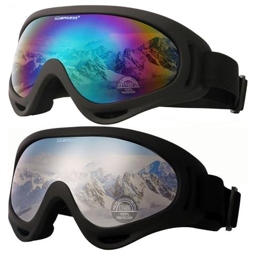 OUTDOORSPARTA occhiali da sci (5. Cornice verde, lente multipla;Cornice blu, lente multipla)