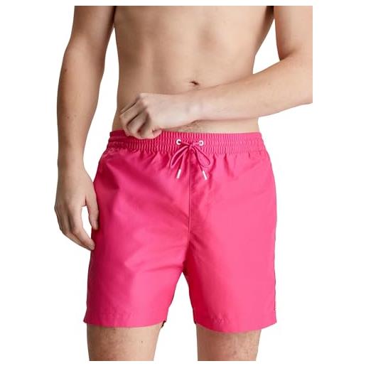 Calvin Klein pantaloncino da bagno uomo medium drawstring lunghezza media, rosa (fuchsia fedora), 3xl