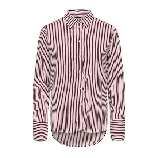 ONLY onlberit life l/s - maglietta wvn, bordeaux, l