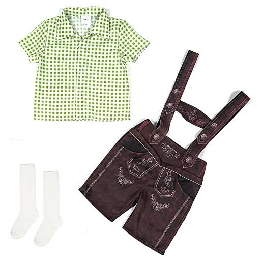 Generic bambini bambino neonate estate stampa cotone l'oktoberfest camicia a maniche corte bretelle pantaloni gonne calzini abiti abiti costume neonato 6 mesi