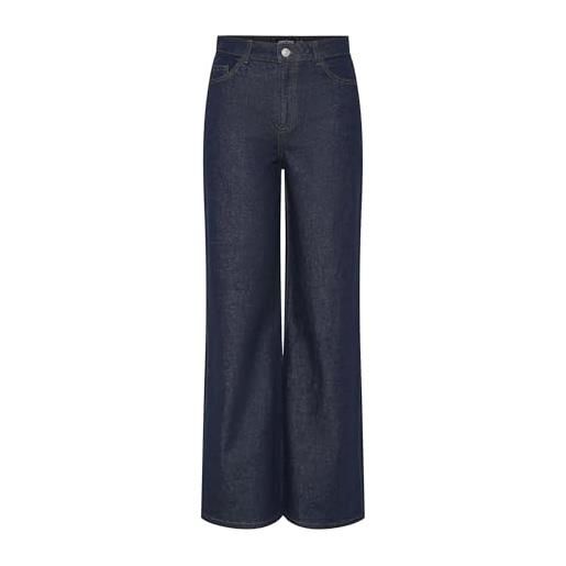PIECES pcselma hw wide rinse noos bc larghi, blu jeans scuro, 26w x 30l donna