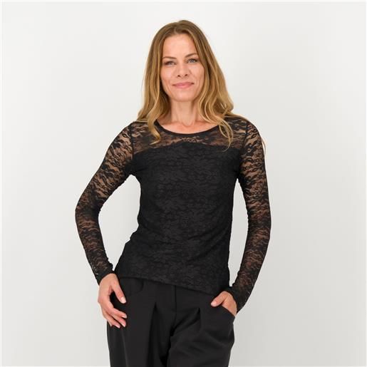 Enjoy maglia in tulle con pizzo