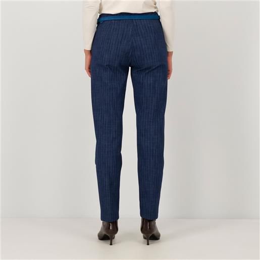 Officina della Moda pantaloni a sigaretta gessati