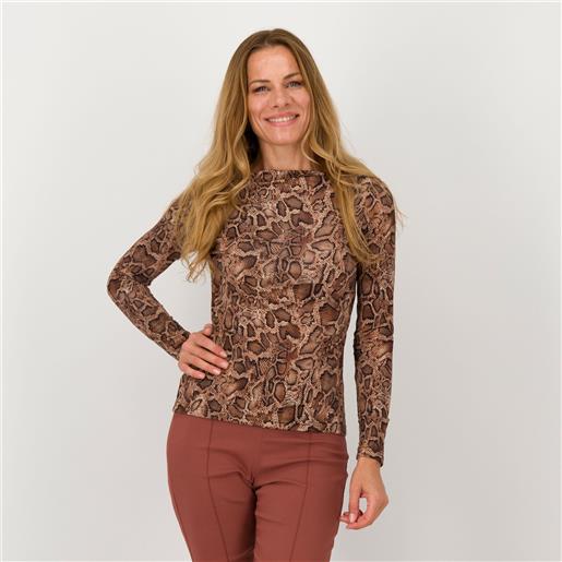 Officina della Moda blusa fantasia animalier a maniche lunghe