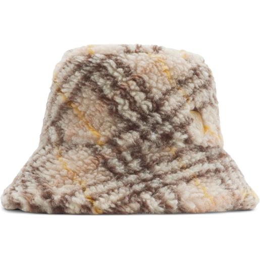 Burberry cappello bucket a quadri - toni neutri
