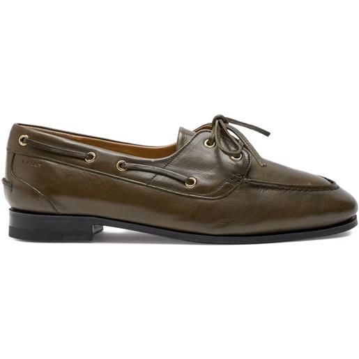 Bally mocassini pathy in pelle con lacci - verde