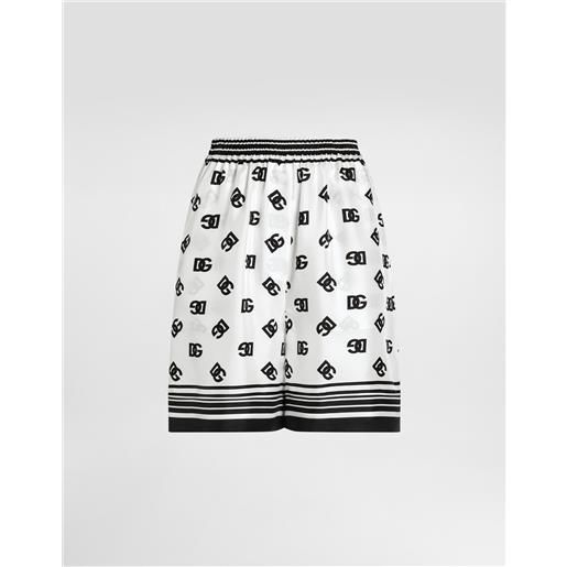 Dolce & Gabbana shorts in seta stampa dg logo allover