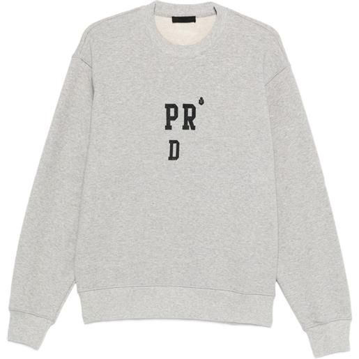 Prada felpa con logo ricamato - grigio