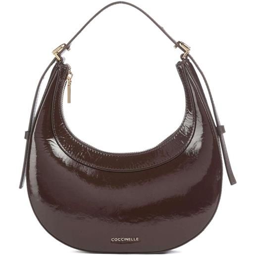 Coccinelle borsa a spalla con applicazione - marrone