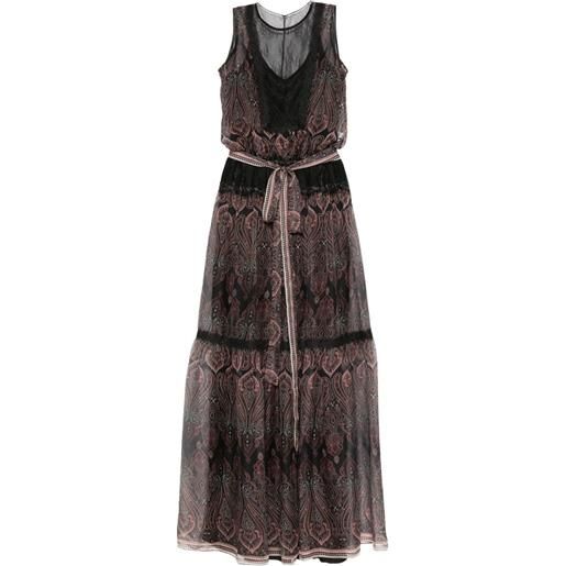 MIAU by Clara Rotescu abito lungo con stampa paisley - nero