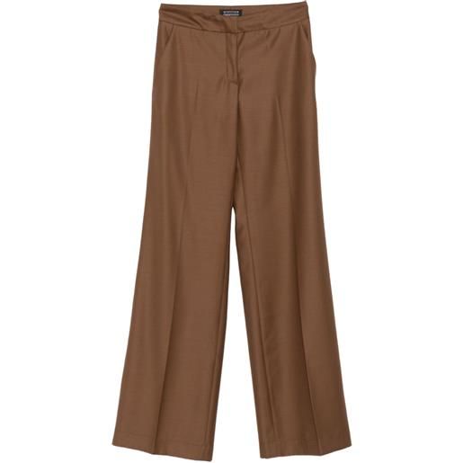 Gianluca Capannolo pantaloni a gamba ampia con pieghe - marrone