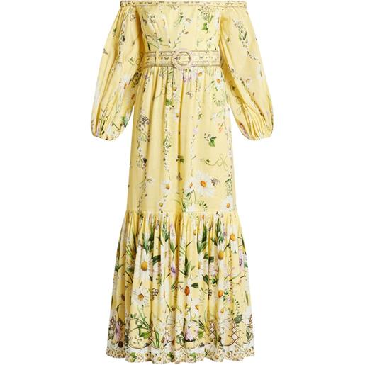 Camilla abito lungo daisy chains - giallo