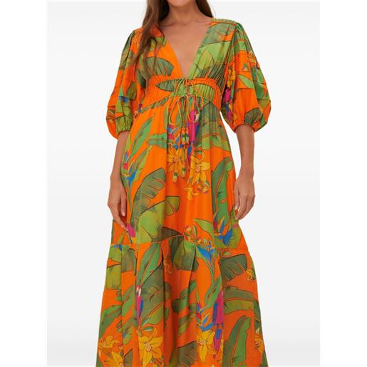 FARM Rio abito midi con stampa floreale - arancione