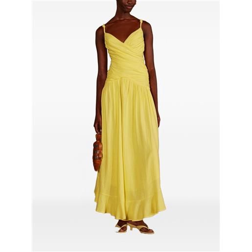 FARM Rio abito lungo con ruches - giallo
