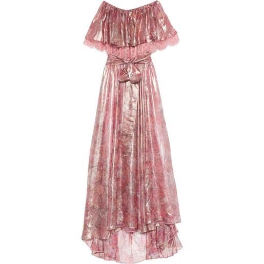 MIAU by Clara Rotescu abito lungo a fiori - rosa