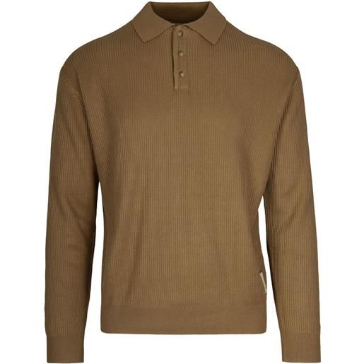 Emporio Armani polo a coste - marrone