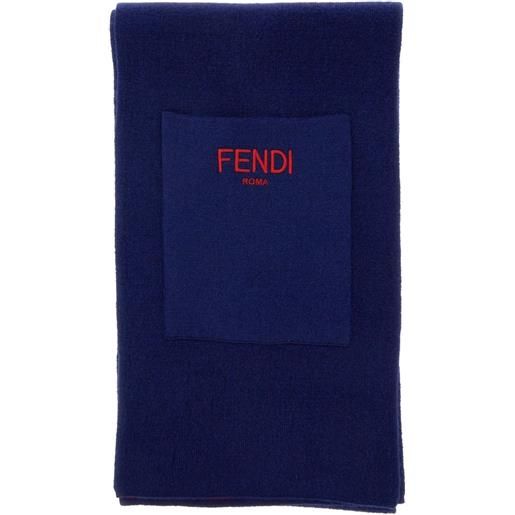 Fendi Kids sciarpa con monogramma - blu