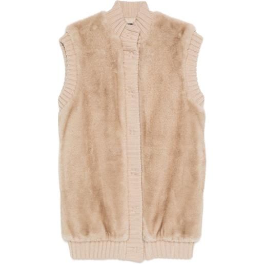 PINKO gilet in pelliccia sintetica - toni neutri