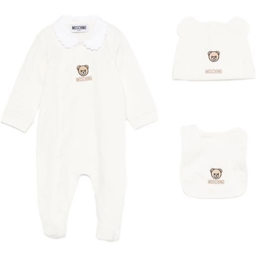 Moschino Kids set neonato con ricamo - bianco