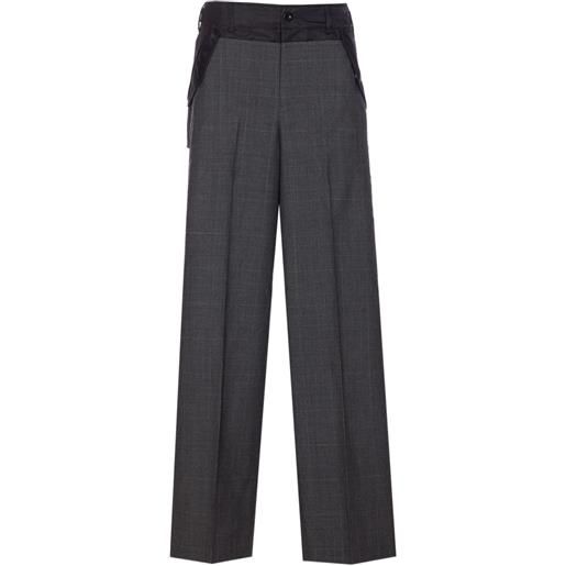 sacai pantaloni a quadri - grigio