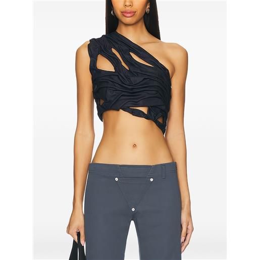 Di Petsa top corto eros monospalla con cut-out - blu