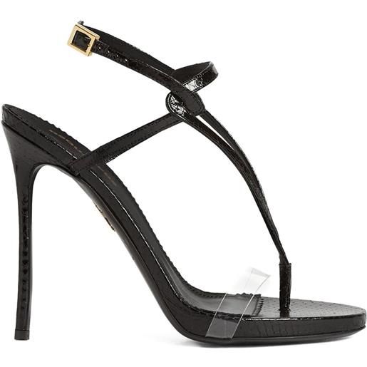 DSQUARED2 sandali in pelle con tacco - nero