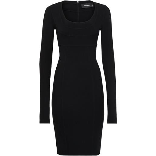 DSQUARED2 abito midi a maniche lunghe - nero