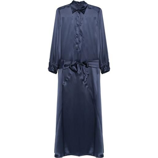 Kiton abito lungo con inserti - blu