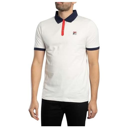 FILA uomo polo panatta 2, gardenia/navy/red, xl
