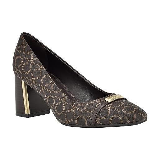 Calvin Klein décolleté unesta donna, logo marrone 200, 38 eu