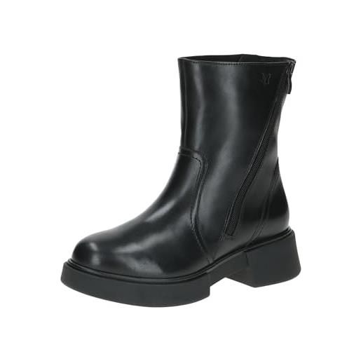 Caprice stivali invernali da donna con tacco in pelle con cerniera, nero (black nappa), 37 eu