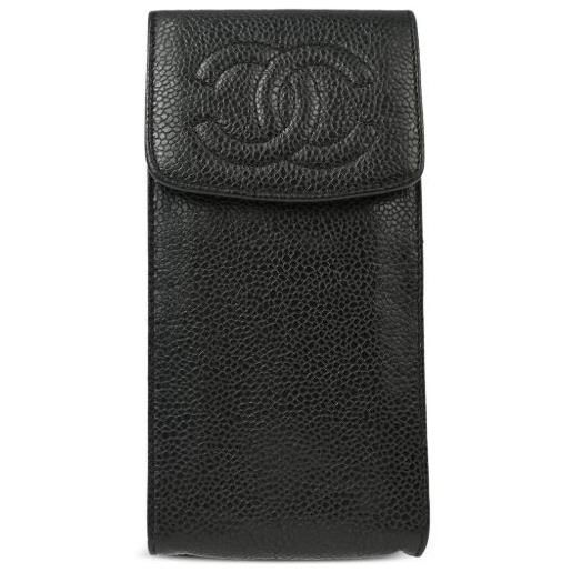 CHANEL Pre-Owned - custodia per occhiali da sole timeless 1995 - donna - pelle caviar - taglia unica - nero