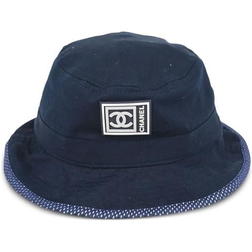 CHANEL Pre-Owned - cappello bucket sport line 1990-2000 - donna - cotone - taglia unica - blu