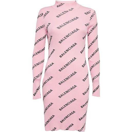 Balenciaga Pre-Owned - abito a coste con stampa anni 2020 - donna - poliammide - m - rosa