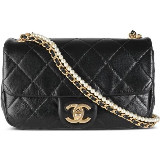 CHANEL Pre-Owned - borsa a spalla mini con battente 2020 - uomo - pelle - taglia unica - nero