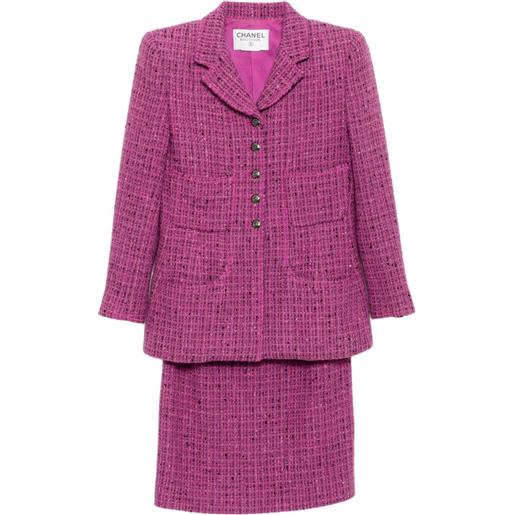 CHANEL Pre-Owned - tailleur con gonna 1990-2000 - donna - lana/seta/nylon - taglia unica - viola