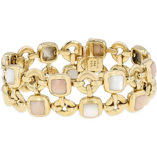 Van Cleef & Arpels Vintage - bracciale babylone in oro giallo 18 carati pre-owned - donna - madreperla/oro giallo 18kt/corallo - 18.5