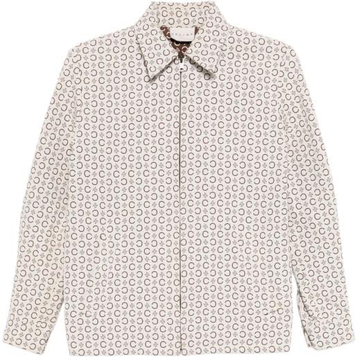 Celine Pre-Owned - giacca macadam con zip 1990-2000 - donna - poliestere/cotone/poliuretano - taglia unica - bianco