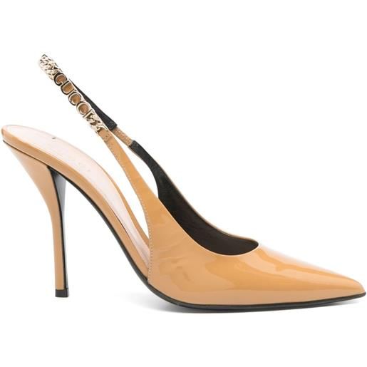 Gucci Pre-Owned - pumps signoria con cinturino posteriore 115mm - donna - pelle di vitello/pelle di vitello/pelle verniciata - 40 - marrone
